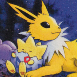 official art of jolteon and togepi (naoyo kirumi)